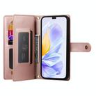 For Honor 300 Pro / 300 Ultra Nine Card-slot Zipper Wallet Bag Leather Phone Case(Pink) - 3