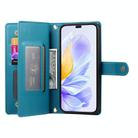 For Honor 300 Pro / 300 Ultra Nine Card-slot Zipper Wallet Bag Leather Phone Case(Blue) - 3