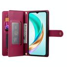 For Honor X9c Global / Magic7 Lite Nine Card-slot Zipper Wallet Bag Leather Phone Case(Red) - 3
