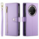 For Honor X9c Global / Magic7 Lite Nine Card-slot Zipper Wallet Bag Leather Phone Case(Purple) - 2