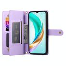 For Honor X9c Global / Magic7 Lite Nine Card-slot Zipper Wallet Bag Leather Phone Case(Purple) - 3