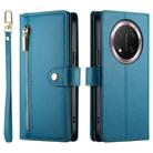For Honor X9c Global / Magic7 Lite Nine Card-slot Zipper Wallet Bag Leather Phone Case(Blue) - 2