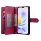 For Honor X8c 4G Nine Card-slot Zipper Wallet Bag Leather Phone Case(Red) - 3