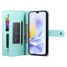 For Honor X8c 4G Nine Card-slot Zipper Wallet Bag Leather Phone Case(Mint Green) - 3