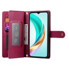 For Honor 400 Lite Nine Card-slot Zipper Wallet Bag Leather Phone Case(Red) - 3
