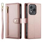 For Honor 400 Lite Nine Card-slot Zipper Wallet Bag Leather Phone Case(Pink) - 2