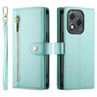 For Honor 400 Lite Nine Card-slot Zipper Wallet Bag Leather Phone Case(Mint Green) - 2
