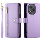 For Honor 400 Lite Global Nine Card-slot Zipper Wallet Bag Leather Phone Case(Purple) - 2