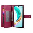 For Honor 400 Global 156.5mm Nine Card-slot Zipper Wallet Bag Leather Phone Case(Red) - 3