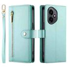 For Honor 400 Global 156.5mm Nine Card-slot Zipper Wallet Bag Leather Phone Case(Mint Green) - 2