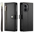 For Honor 400 Global 156.5mm Nine Card-slot Zipper Wallet Bag Leather Phone Case(Black) - 2