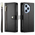 For Honor 400 Pro Global 160.8mm Nine Card-slot Zipper Wallet Bag Leather Phone Case(Black) - 2