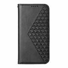 For Samsung Galaxy M35 Cubic Grid Calf Texture Magnetic Leather Phone Case(Black) - 2