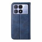 For Redmi K70 Ultra Cubic Grid Calf Texture Magnetic Leather Phone Case(Blue) - 3