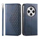 For Redmi 14C 4G Cubic Grid Calf Texture Magnetic Leather Phone Case(Blue) - 1