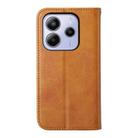 For Redmi Note 14 4G 163.25mm Global Cubic Grid Calf Texture Magnetic Leather Phone Case(Yellow) - 3