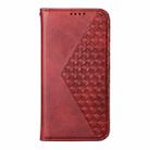 For Redmi Note 14 4G 163.25mm Global Cubic Grid Calf Texture Magnetic Leather Phone Case(Red) - 2