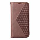 For Redmi Note 14 4G 163.25mm Global Cubic Grid Calf Texture Magnetic Leather Phone Case(Brown) - 2
