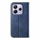 For Redmi Note 14 4G 163.25mm Global Cubic Grid Calf Texture Magnetic Leather Phone Case(Blue) - 3