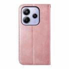 For Redmi Note 14 4G 163.25mm Global Cubic Grid Calf Texture Magnetic Leather Phone Case(Rose Gold) - 3