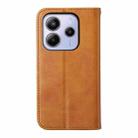 For Redmi Note 14 4G 164.84mm Cubic Grid Calf Texture Magnetic Leather Phone Case(Yellow) - 3