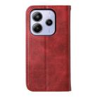 For Redmi Note 14 4G 164.84mm Cubic Grid Calf Texture Magnetic Leather Phone Case(Red) - 3