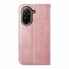 For Redmi A5 4G 171.7mm / Xiaomi Poco C71 Cubic Grid Calf Texture Magnetic Leather Phone Case(Rose Gold) - 3