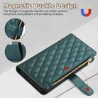 For iPhone 15 Pro Max Rhombic Zipper Wallet Leather Phone Case(Green) - 2