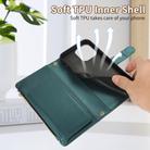 For iPhone 15 Pro Rhombic Zipper Wallet Leather Phone Case(Green) - 3