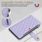 For iPhone 14 Rhombic Zipper Wallet Leather Phone Case(Purple) - 3