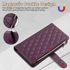 For iPhone 14 Rhombic Zipper Wallet Leather Phone Case(Deep Purple) - 3