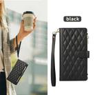 For iPhone 14 Pro Rhombic Zipper Wallet Leather Phone Case(Black) - 2