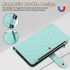 For iPhone 14 Pro Max Rhombic Zipper Wallet Leather Phone Case(Cyan) - 3