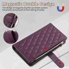 For iPhone 7 / 8 / SE 2022 Rhombic Zipper Wallet Leather Phone Case(Deep Purple) - 3
