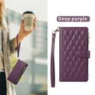 For iPhone 13 Pro Max Rhombic Zipper Wallet Leather Phone Case(Deep Purple) - 2