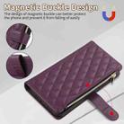 For iPhone 13 Pro Rhombic Zipper Wallet Leather Phone Case(Deep Purple) - 3