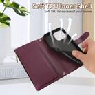 For iPhone 13 mini Rhombic Zipper Wallet Leather Phone Case(Deep Purple) - 3