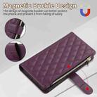 For iPhone 12 mini Rhombic Zipper Wallet Leather Phone Case(Deep Purple) - 2