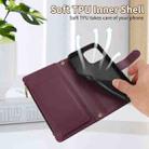 For iPhone 12 mini Rhombic Zipper Wallet Leather Phone Case(Deep Purple) - 3