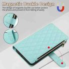 For iPhone 11 Pro Max Rhombic Zipper Wallet Leather Phone Case(Cyan) - 2