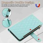 For iPhone X / XS Rhombic Zipper Wallet Leather Phone Case(Cyan) - 3