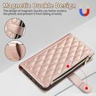 For iPhone X / XS Rhombic Zipper Wallet Leather Phone Case(Rose Gold) - 3