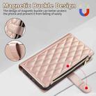 For iPhone XS Max Rhombic Zipper Wallet Leather Phone Case(Rose Gold) - 3