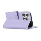 For iPhone 16 Pro Max Rhombic Zipper Wallet Leather Phone Case(Purple) - 3