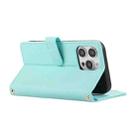 For iPhone 16 Pro Max Rhombic Zipper Wallet Leather Phone Case(Cyan) - 3