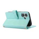 For iPhone 16 Plus Rhombic Zipper Wallet Leather Phone Case(Cyan) - 3