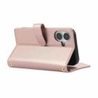 For iPhone 16 Plus Rhombic Zipper Wallet Leather Phone Case(Rose Gold) - 3