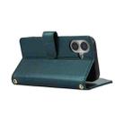 For iPhone 16 Rhombic Zipper Wallet Leather Phone Case(Green) - 3
