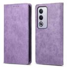 For OPPO A3 Pro 5G Business Solid Color Magnetic RFID Leather Phone Case(Purple) - 1