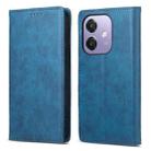 For OPPO A3 4G / 5G Global / A3X 4G / 5G India Business Solid Color Magnetic RFID Leather Phone Case(Blue) - 1